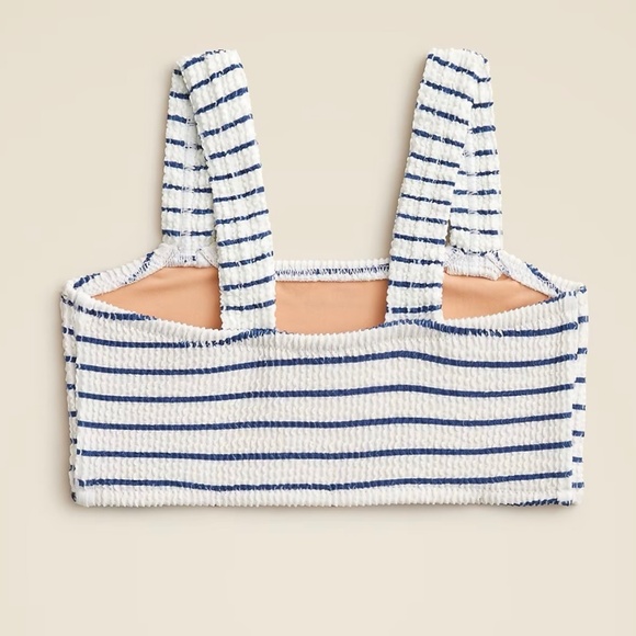 NWT!! Girl’s J. CREW Crewcuts Smocked Bikini Swim Top Swimsuit Striped Size 10 - Picture 4 of 11